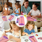 Rdfmy Friendship Bracelet Making Kit for Girls, Arts and Crafts Bracelets String Maker Kit for Kids Ages 8-12 Christmas Birthday Gifts Pink with Purple - color: Pink