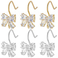 Beebeecraft 20Pcs/Box 2 Colors Cubic Zirconia Earring Hooks Bowknot Rhinestone French Fish Hooks with Loop for Women DIY Jewelry Earring Making Findings - color: Bowknot Earring Hooks