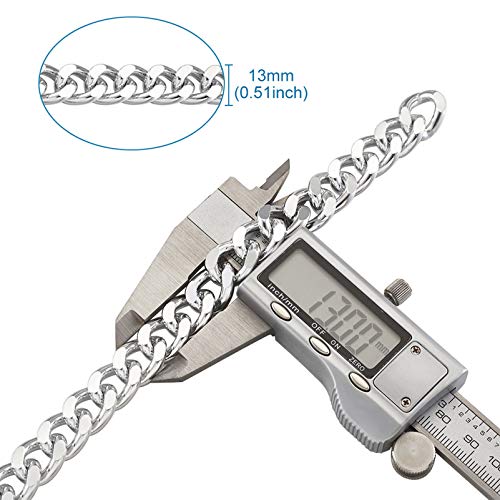 Craftdady 2Pcs Flat Chain Strap Silver Metal Purse Handbag Shoulder Body Replacement Strap 39.3" Twisted Curb Link Aluminum Cable Chain for Wallet Clutch Belt Necklace Bracelet - color: Silver, 16.5x13mm