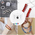 1 Rolls 0.2mm Elastic String for Bracelets 240 Yards Flat Stretchy Bracelet String with Organizing Case Round Stretchy Bracelet Strings for DIY Friendship Bracelets Jewelry Making, White