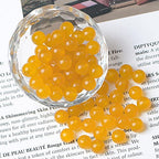 AD Beads 8mm Natural Round Loose Beads 110 Pieces, for Making 108 Mala Prayer Beads Necklace, Bracelet & Yoga Meditation, Jewelry Design (Yellow Jade) - color: Yellow Jade