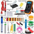 Electronics Soldering Iron Kit, 80W LCD Digital Soldering Gun with Adjustable Temperature Controlled and Fast Heating Ceramic Thermostatic Design, 24pcs Solder Kit Welding Tool - color: Red