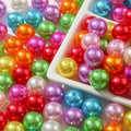 100pcs Color Pearl Beads 20mm Acrylic Bead Bulk Mixed Color Opaque Beads for Pen Bag Jewelry Making Necklace Bracelet(Pearl-1) - color: pearl-1