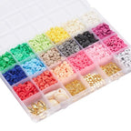2938 Pcs Clay Beads Bracelet Making Kit, Flat Preppy Beads for Friendship Bracelets, Polymer Clay Bead with Charms for Jewelry Making - color: Clay Beads Kit (1 Box with Accessories)-about 2938pcs