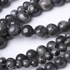 Black Glitter Stone Beads for Jewelry Making DIY Bracelet Necklace Jewelry Making 1 Strand 15.5inch 31PCS 12MM - color: Black Glitter, size: 12MM