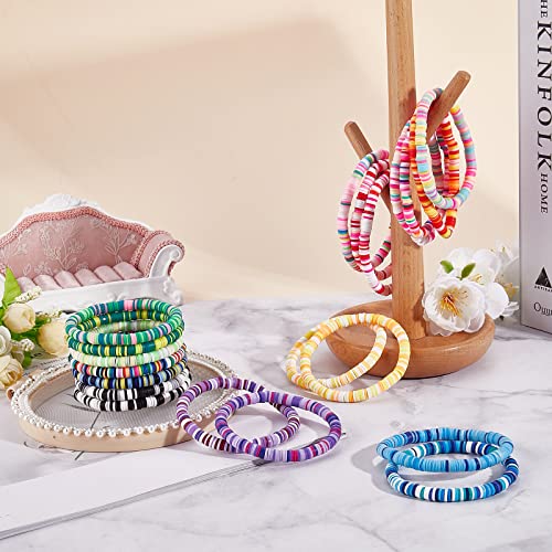Ornaland Heishi Surfer Bracelets Set Polymer Clay Heishi Beads Stretch Bracelets Multi-Layer Stackable Friendship Bracelets Bohemia Summer Beach Jewelry for Women - color: Colorful-1