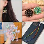 Rubdub 4800pcs 3mm Crystal Beads Bicone Bracelet Beads Bulk Small Faceted Glass Beads for Necklace Earring Keychain Dolls Jewelry Making (24 Colors Rainbow AB) - size: 3mm