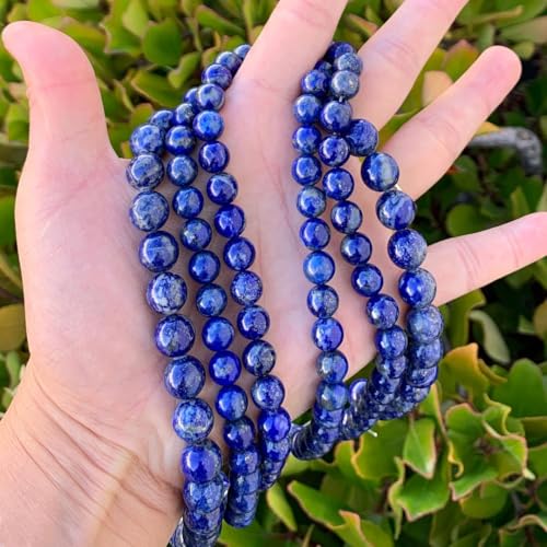 60pcs Adabele Natural Blue Lapis Lazuli Healing Gemstone Not Dyed 6mm Round Loose Beads Gem Stone Spacer for DIY Craft Jewelry Making GE15-6 - color: Lapis Lazuli (Not Dyed), size: 6mm (60pcs/1 Strand)
