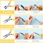 Pliers for Jewelry Making, Jewelry Pliers Set Includes Needle Nose Pliers, Round Nose Plier and Wire Cutters, Jewelry Making Tools for Jewelry Repair, Wire Wrapping, Beading and Crafts - color: Yellow