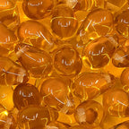 Czech 50-Piece Glass Beads, 6x9mm, Teardrop Amber Topaz Orange Transparent - color: Amber
