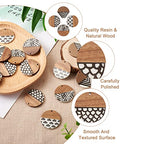 FASHEWELRY 16Pcs Flat Round Wood Resin Earrings Charms 35mm Round Wooden Earring Blanks Charms 4 Styles Wooden Earring Findings for Jewelry Making - color: Flat Round-4 Styles-Mixed Pattern