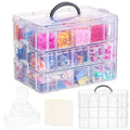 SGHUO Bead Organizer Box, 56 pcs Small Organizers, 3-Tier Stackable Storage Container Box for Art Craft Storage, Washi Tape, Kids Toys, Jewelry, Beauty & Sewing Supplies - style: 3 tier-mix