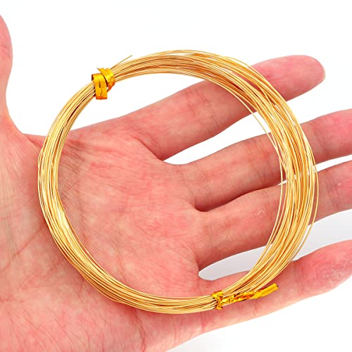 BEADIA 18K Gold Plated Wire 0.4mm 10 Meters Bead Cord for Bracelet Necklace Charm Beading Jewelry Making Findings - size: 0.4mm, style: 18K Gold