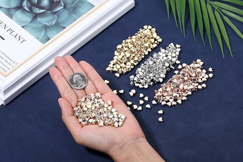 XIANNVXI 500PCS 6mm Heart Spacer Beads for Jewelry Making - Small Hole Loose Beads for DIY Bracelets, Necklaces & Earrings (Gold, Silver, Rose Gold) - color: Love 3 colors