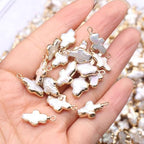 5 Pcs Natural Pearl Pendants Irregular Freshwater Pearl Pendant Charms for Jewelry Making Necklace Bracelet DIY Gift - color: cross