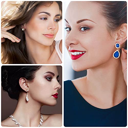 Reusable Ear Piercing Gun Kit, Professional Ear Piercing Gun with Stainless Steel Piercing Studs, Colorful Crystal Earrings for At Home Salon Earlobe Cartilage Helix Tragus Piercing Tool Set - color: Blue