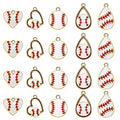 20PCS Sports Charms Enamel Basketball Baseball Pendant Charms for Jewelry Making Rhinestone Ball Game Softball Charms for Necklace Bracelet Earrings DIY Crafts - color: Set 7
