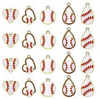 20PCS Sports Charms Enamel Basketball Baseball Pendant Charms for Jewelry Making Rhinestone Ball Game Softball Charms for Necklace Bracelet Earrings DIY Crafts - color: Set 7
