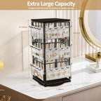 Yuehuam 360 Rotating Earring Display Stand, 48 Hooks Jewelry Rack with Wooden Base for Earring Card Selling, Earring Holder Organizer for Vendors