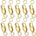 10 Pcs 18k Gold Plated Lobster Claw Clasps, with Closed Jump Rings, Jewelry Findings, Suitable for Necklace Clasps, Bracelet Closures, DIY Ideal for Beginners and Jewelry Making Enthusiasts (Golden)