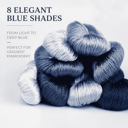 Natural 100% Silk Thread, Handmade Embroidery Thread Silk Floss 8 Colors 110m Each (69) - color: 69