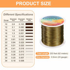 HARFINGTON Wire 203ft Length 24 Gauge Copper Craft Jewelry Wrapping Wire Tarnish Resistant Beading for Jewelry Making Supplies Crafting, Ancient Blue - color: Ancient Blue