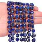 8×5mm Lapis Lazuli Natural Stone Beads for Jewelry Making About 35-40pcs 1 Strand 15" Drilled Flat Faceted Cabochon Gemstone Beads for Bracelets Necklace DIY Crafts - color: Lapis Lazuli