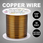 BENECREAT 18 Gauge 32 Yards Jewelry Beading Wire Tarnish Resistant Copper Wire for Beading Wrapping and Other Jewelry Craft Making, Antique Bronze - color: Antique Bronze, size: 18 Gauge
