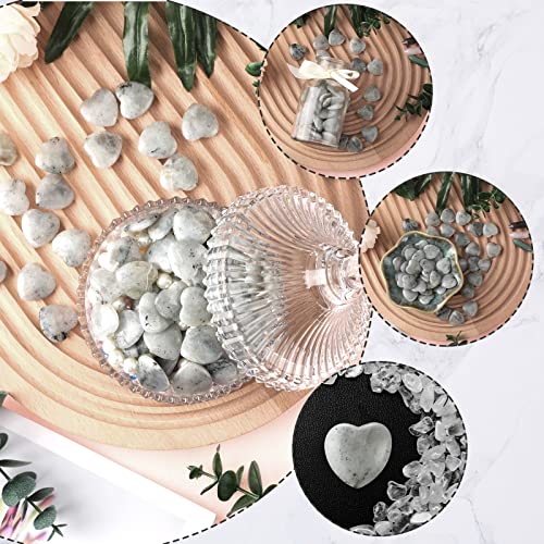 Gerrii 50 Pcs Heart Healing Stone Bulk Quartz Heart Inspirational Stones Gift for Women Love Pocket Polished Natural Energy Balancing Meditation 0.8 Inch(Black Labradorite) - color: Black Labradorite