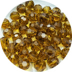 Crystal Glass Beads 100 Pieces 8mm Round Faceted Glass Spacer Beads for Jewelry Making Bracelet Earring Necklace DIY Craft Supplies(Amber) - color: Amber, size: 8mm