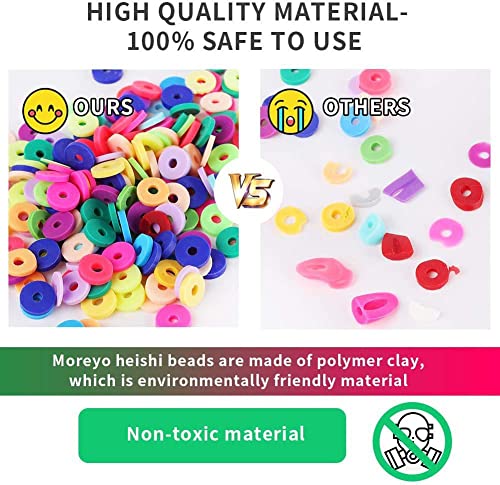 MIIIM 3600 PCS 10 Strands Clay Beads Polymer Clay Beads for Jewelry Making, Vinyl Heishi Beads 6mm for Surfer Bracelets Necklace Making (Pink) - color: Pink