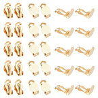 UNICRAFTALE 30pcs Golden Clip-on Earring Findings with Flat Round Tray 304 Stainless Steel Clip-on Earring Components Non-Pierced Earrings for DIY Jewelry Making - color: Golden