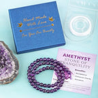Natural Stone Beads Round Genuine Real Stone Beading Strand Loose Gemstones DIY Smooth Bead for Bracelet Necklace Earrings Jewelry Making (Amethyst, 6mm 60 Pieces) - color: Amethyst, size: 6mm 60pcs