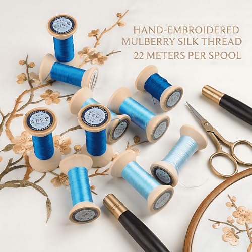 Natural 100% Mulberry Handmade Embroidery Silk Thread Silk Floss (29) - color: 29