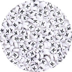 100Pcs Letter Beads 4x7mm White Round Acrylic Alphabet Beads Letter K Beads for Jewelry Making DIY Bracelets Necklaces Key Chains - color: K 100Pcs
