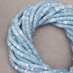BONNY BOXX 150PCs Natural Aquamarine Spacer Beads, Loose Semi Precious Flat Round Gemstone Heishi Disc Stone Beads for Beading Jewelry Making 4mm*2mm - color: Aquamarine, size: 4MM*2MM