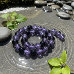 DandS ltd Crackle Lampwork Glass Beads for Jewelry Making, Purple, Vibrant DIY Bracelets, Necklaces, Earrings, Beading Supplies & Craft Kits for Handmade Jewelry, 80pcs 0.39 inch (10mm), #J211-10 - color: Purple