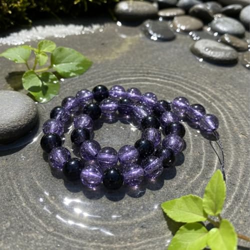 DandS ltd Crackle Lampwork Glass Beads for Jewelry Making, Purple, Vibrant DIY Bracelets, Necklaces, Earrings, Beading Supplies & Craft Kits for Handmade Jewelry, 80pcs 0.39 inch (10mm), #J211-10 - color: Purple
