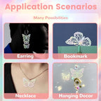 Dazzling Colorful Filigree Charms Hollow Out Multicolor Geometric Filigree Pendants for DIY Jewelry Making Earrings Necklaces Components - color: Butterfly