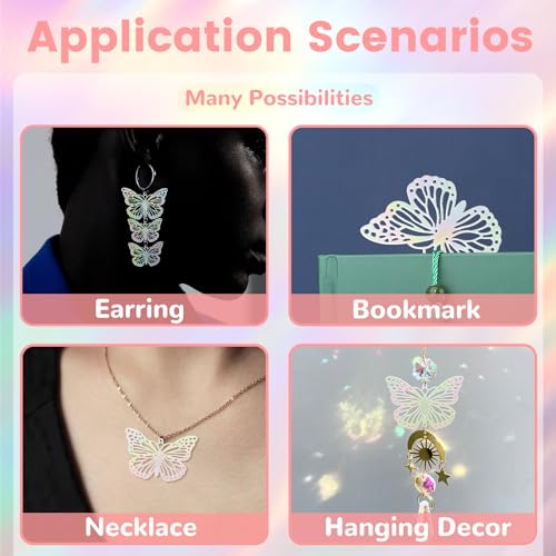 Dazzling Colorful Filigree Charms Hollow Out Multicolor Geometric Filigree Pendants for DIY Jewelry Making Earrings Necklaces Components - color: Butterfly
