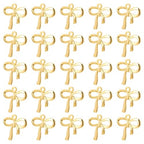 TEHAUX 100pcs Gold Bow Charms for Jewelry Making, Cute Mini Bowknot Charms for DIY Earrings Bracelets Necklaces and Crafts, Craft Gold Bows Christmas Valentine's Day Gift for Her