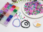 720PCS 8mm Crackle Glass Round Bulk, Bracelet Space Loose Smooth Beads for Jewelry Making Earring, Necklaces, and DIY Crafts,Keychains, Lanyards & Adult Crafting - size: 8mm Crackle Mixed