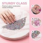 100g Micro Bubble Beads, 1.25-3mm Colorful Water Droplets Bubble Beads No Hole, Tiny Round Iridescent Glass Bead Balls for DIY Crafts Nail Art Resin Filler