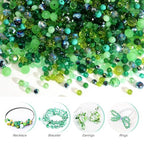 TOAOB 1000pcs Briolette Crystals Glass Beads 4mm 6mm 8mm Rondelle Faceted Spacer Beads Green Loose Beads for Bracelets Necklace Earrings Jewelry Making - color: Green