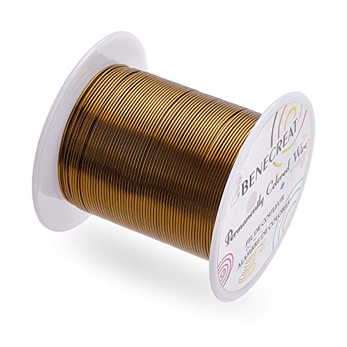BENECREAT 22 Gauge 55 Yards Jewelry Beading Wire Tarnish Resistant Copper Wire for Beading Wrapping and Other Jewelry Craft Making, Antique Bronze - color: Antique Bronze, size: 22 Gauge