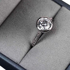 Blue Round Corner PU Leather Proposal Ring Box Jewelry Ring Gift Box Jewelry Packaging Box - color: Ring box