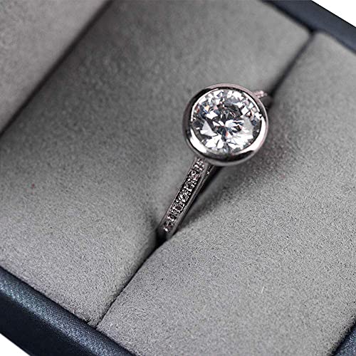 Blue Round Corner PU Leather Proposal Ring Box Jewelry Ring Gift Box Jewelry Packaging Box - color: Ring box