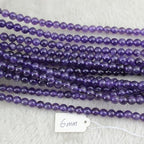 6mm Natural Amethyst Beads Round Gemstone Loose Beads for Jewelry Making (60-62pcs/strand) - color: Amethyst, size: 6mm