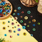 100Pcs/Set Flat Round Transparent Glass Cabochons with Pattern Eye Flatback Glass Dome Flatback Cab Beads for Photo Cameo Jewelry Making Necklace Ring DIY Crafts 8x3mm Eyes - color: 100pcs-8x3mm-Eyes