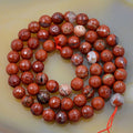 AD Beads Natural Gemstones Faceted Round Spacer Loose Beads 15.5'' 4mm to 10mm (6mm, Faceted Red Jasper) - color: Faceted Red Jasper, size: 6mm